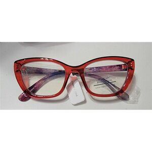 Zigi Marais Anais Red Bud Snake Cat Eye Blue Light Glasses 115217